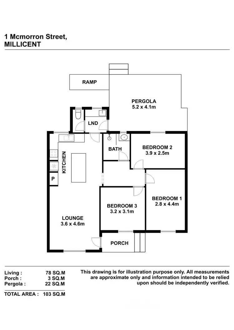 Floorplan of Homely house listing, 1 McMorron Street, Millicent SA 5280