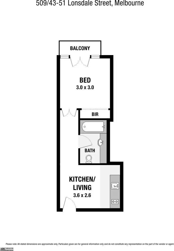 Floorplan of Homely unit listing, 509/47 Lonsdale Street, Melbourne VIC 3000