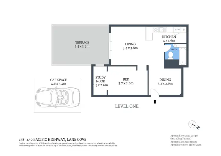 Floorplan of Homely apartment listing, 158/450 Pacific Highway, Lane Cove NSW 2066