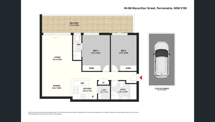 Floorplan of Homely apartment listing, 66/68 MacArthur Street, Parramatta NSW 2150