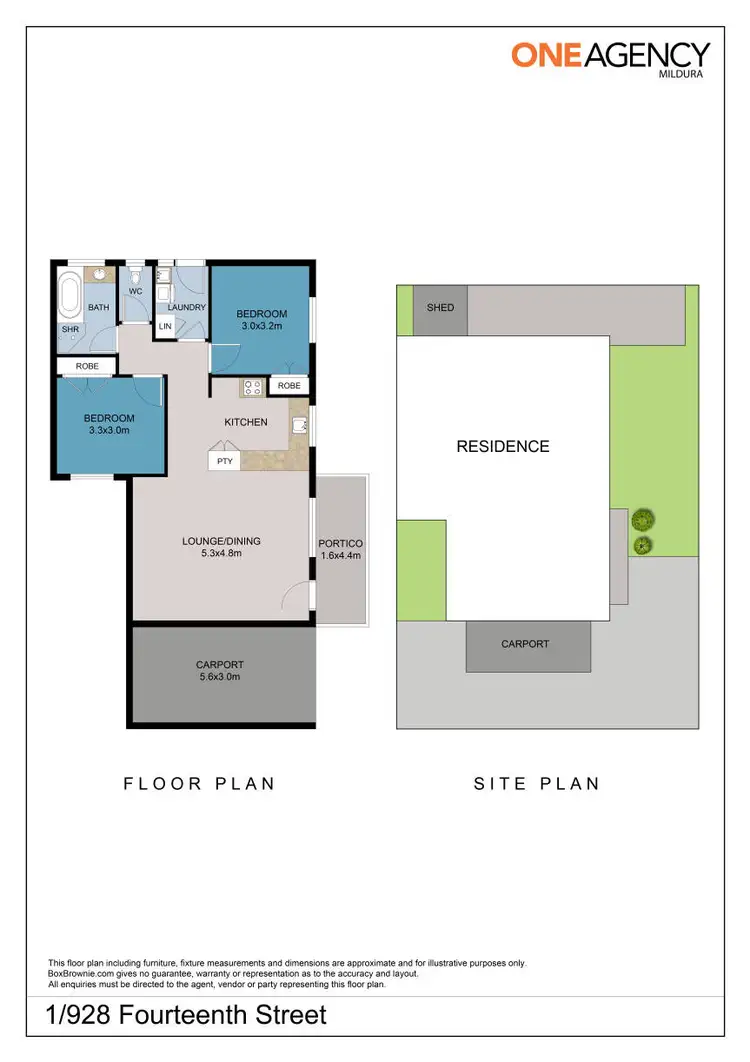 Floorplan of Homely unit listing, 1/928 Fourteenth Street, Mildura VIC 3500