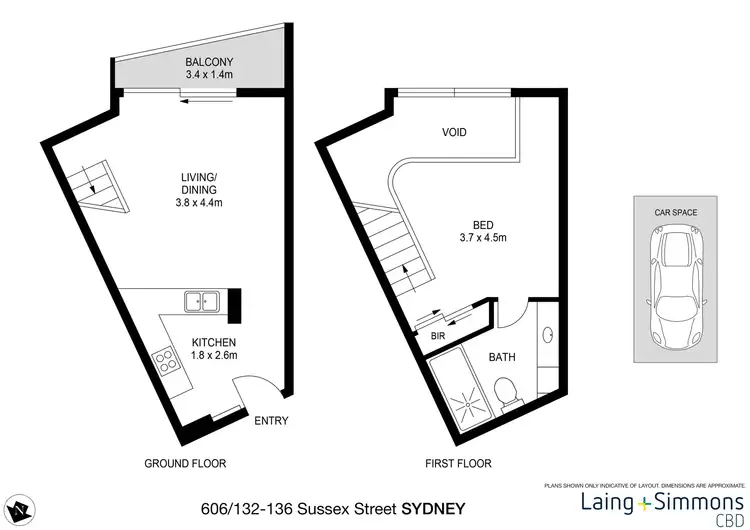 Floorplan of Homely apartment listing, 606/132-136 Sussex Street, Sydney NSW 2000