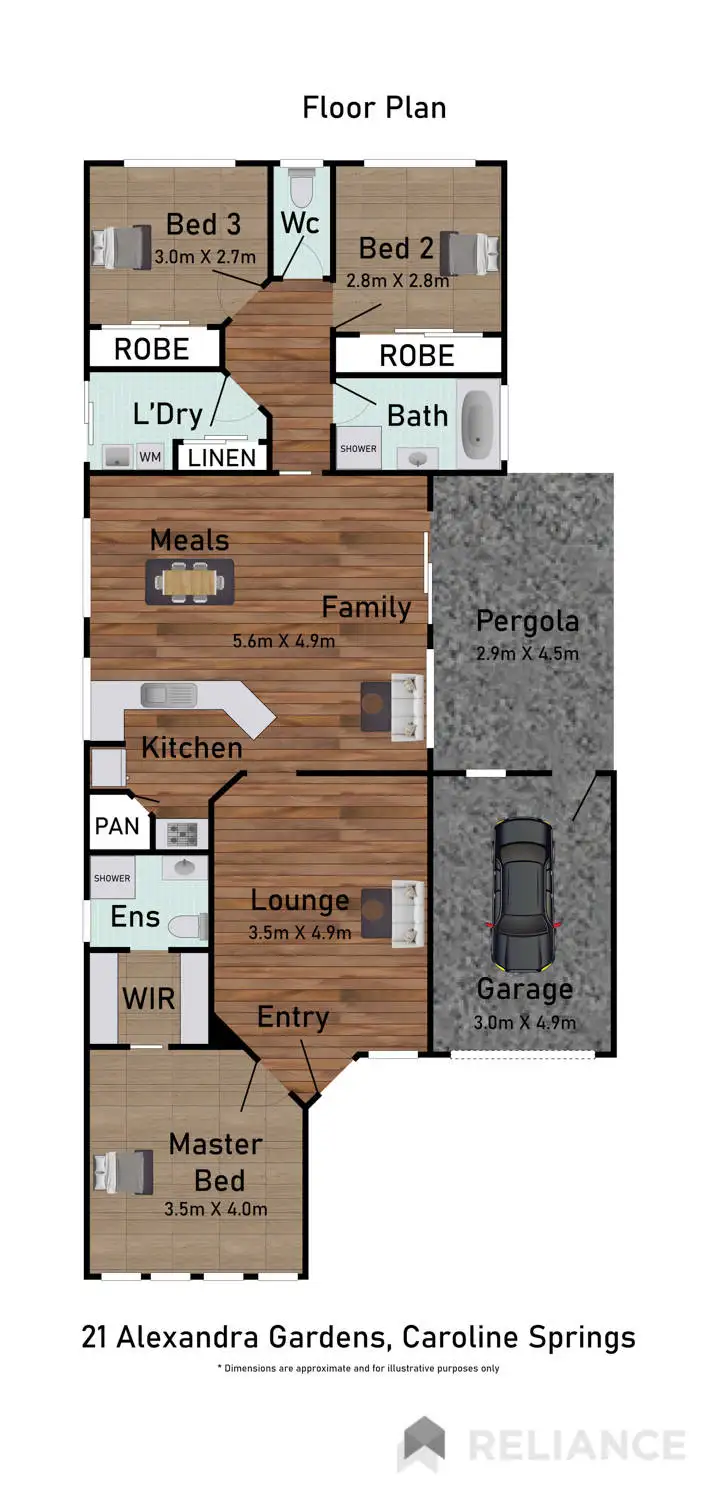 Floorplan of Homely house listing, 21 Alexandra Gardens, Caroline Springs VIC 3023