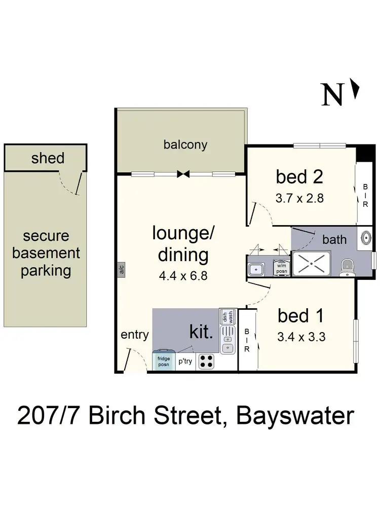 Floorplan of Homely unit listing, 207/7 Birch Street, Bayswater VIC 3153