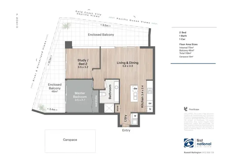 Floorplan of Homely apartment listing, 10502/36 Old Burleigh Road, Surfers Paradise QLD 4217