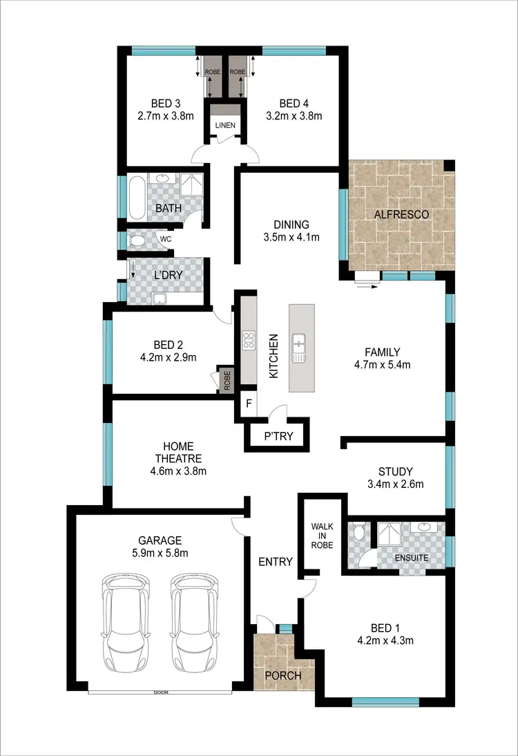 Floorplan of Homely house listing, 4 Euro Brace, Australind WA 6233