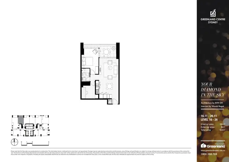 Floorplan of Homely apartment listing, 2910/101 Bathurst Street, Sydney NSW 2000