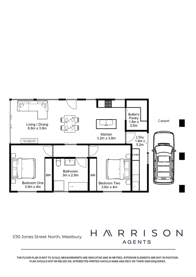 Floorplan of Homely unit listing, 1/30 Jones Street North, Westbury TAS 7303