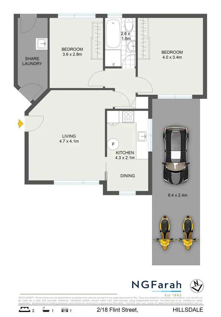 Floorplan of Homely apartment listing, 2/18 Flint Street, Hillsdale NSW 2036