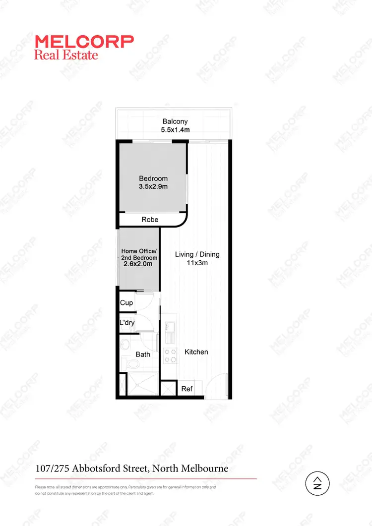 Floorplan of Homely apartment listing, 107/275 Abbotsford Street, North Melbourne VIC 3051
