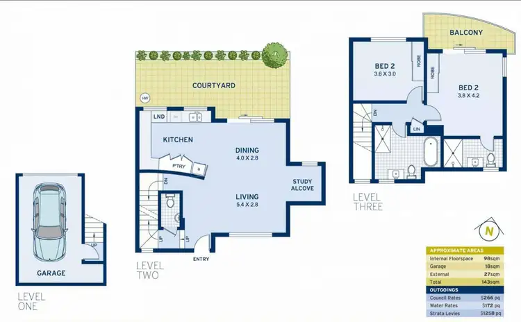 Floorplan of Homely townhouse listing, 1/182 Hampden Road, Abbotsford NSW 2046