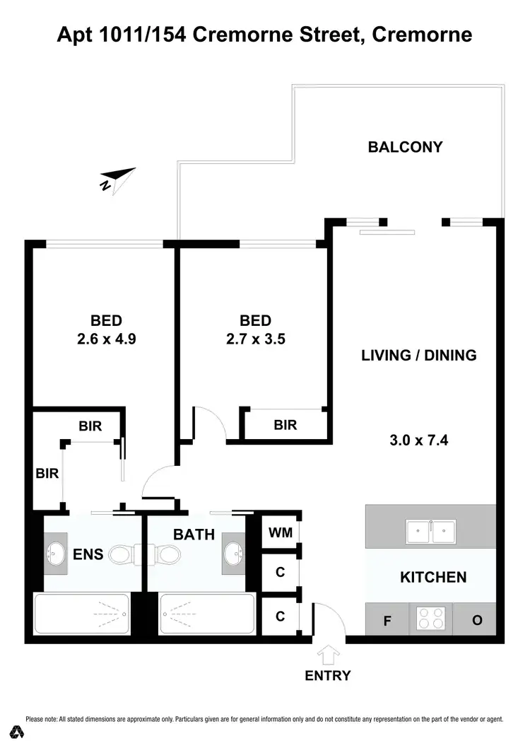 Floorplan of Homely apartment listing, 1011/154 Cremorne Street, Cremorne VIC 3121