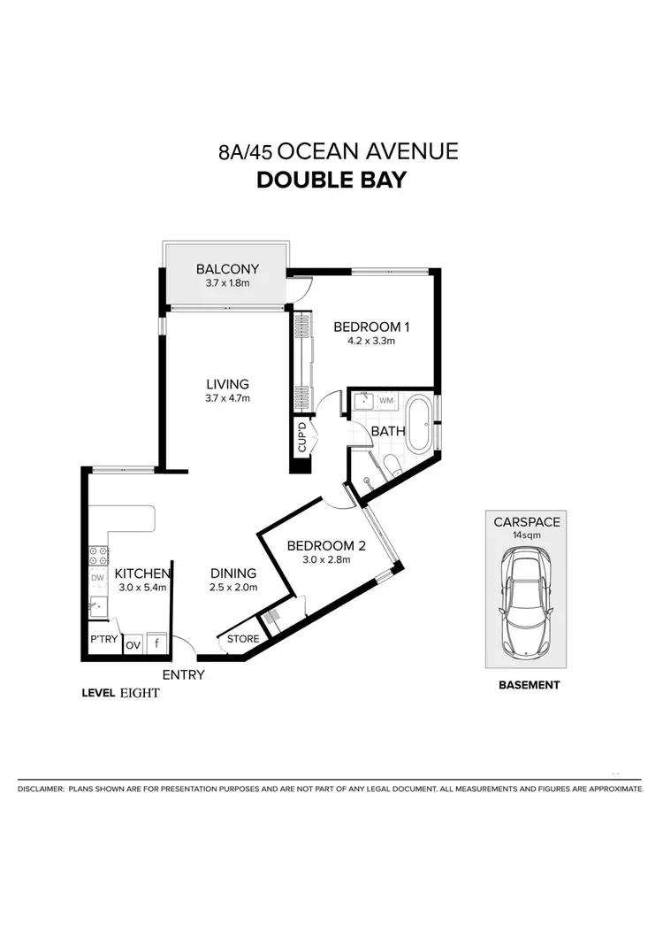 Floorplan of Homely apartment listing, 8A/45 Ocean Avenue, Double Bay NSW 2028
