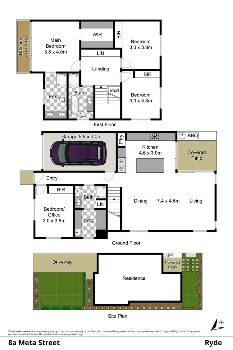 Floorplan of Homely semi-detached listing, 8A Meta Street, Ryde NSW 2112