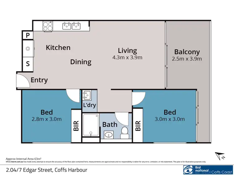 Floorplan of Homely apartment listing, 2.04/7 Edgar Street, Coffs Harbour NSW 2450