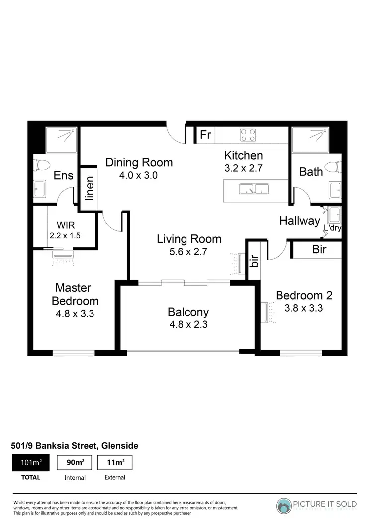 Floorplan of Homely apartment listing, 501/9 Banksia Street, Glenside SA 5065