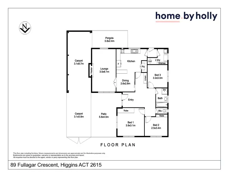 Floorplan of Homely house listing, 89 Fullagar Crescent, Higgins ACT 2615