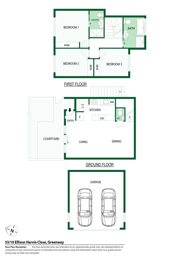 Floorplan of Homely townhouse listing, 33/10 Ellison Harvie Close, Greenway ACT 2900