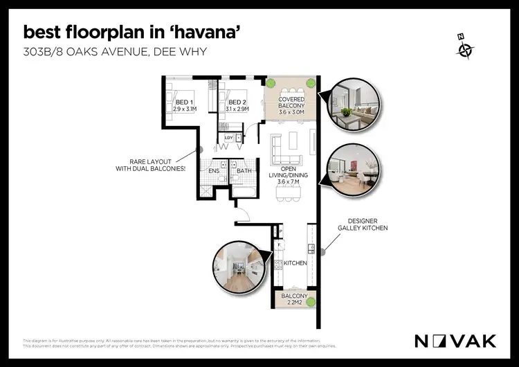 Floorplan of Homely apartment listing, 303b/8 Oaks Avenue, Dee Why NSW 2099