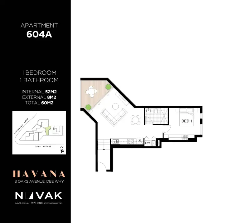 Floorplan of Homely apartment listing, 604a/8 Oaks Avenue, Dee Why NSW 2099