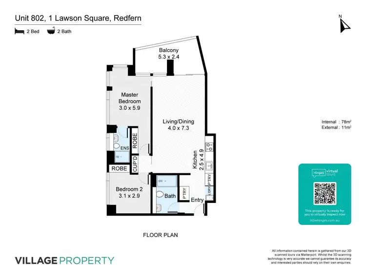 Floorplan of Homely apartment listing, 1202/1A Lawson Square, Redfern NSW 2016