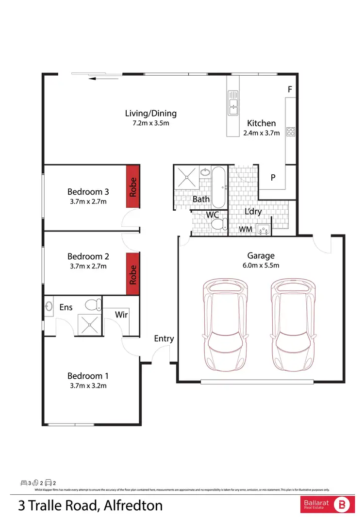 Floorplan of Homely house listing, 3 Tralee Road, Alfredton VIC 3350