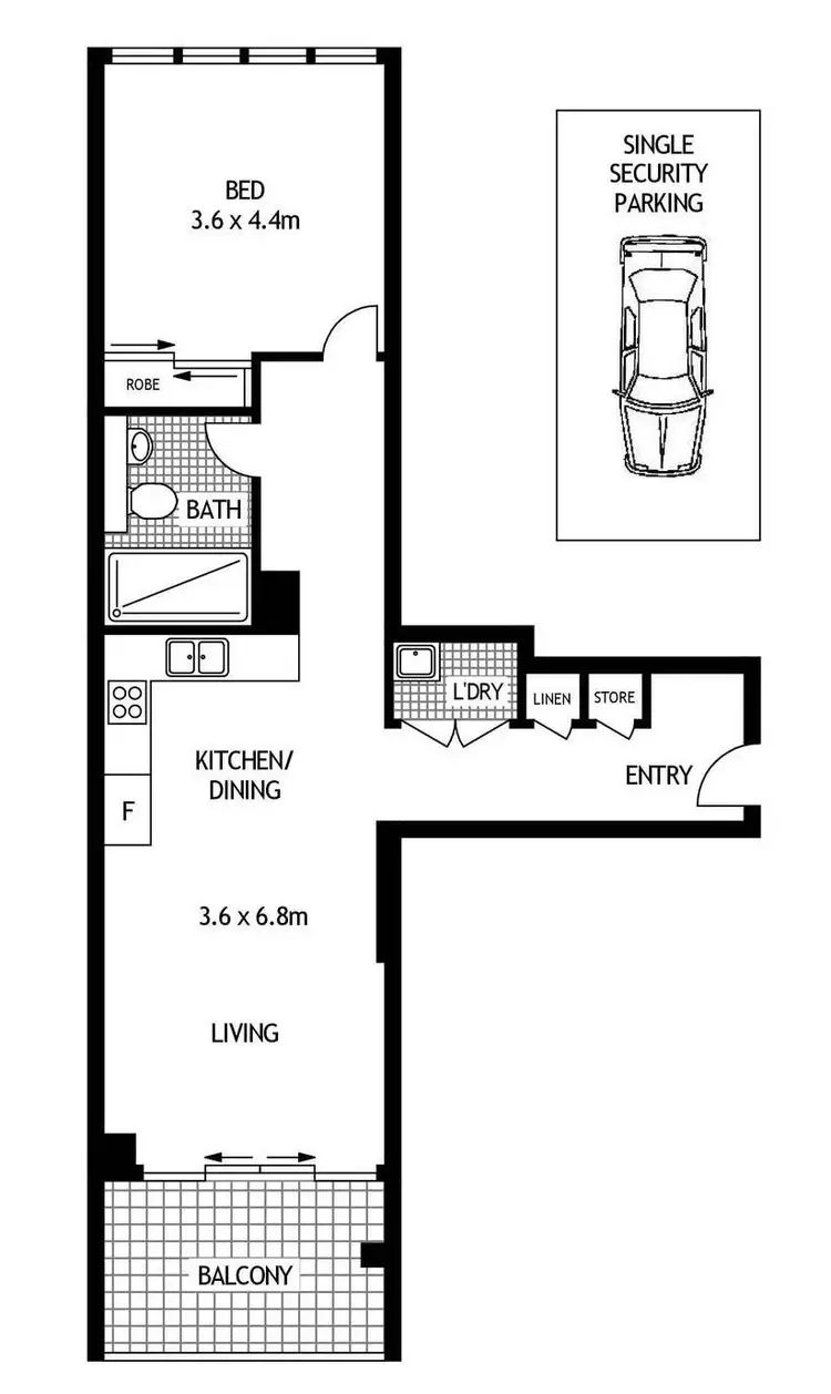 Floorplan of Homely apartment listing, 541/351 George Street, Waterloo NSW 2017