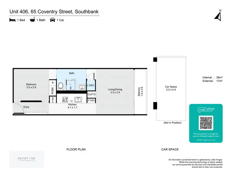Floorplan of Homely apartment listing, 406/65 Coventry Street, Southbank VIC 3006