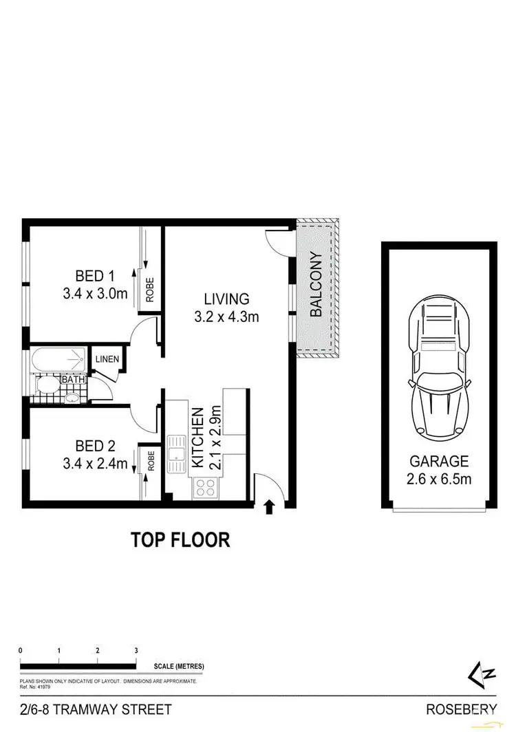 Floorplan of Homely unit listing, 2/6-8 Tramway Street, Rosebery NSW 2018