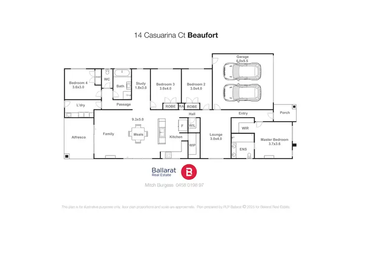 Floorplan of Homely house listing, 14 Casuarina Court, Beaufort VIC 3373