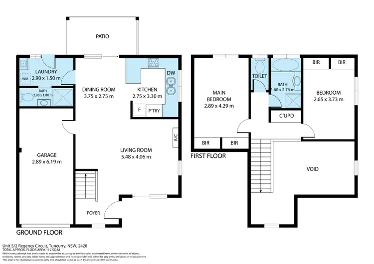 Floorplan of Homely townhouse listing, 5/2-6 Regency Circuit, Tuncurry NSW 2428