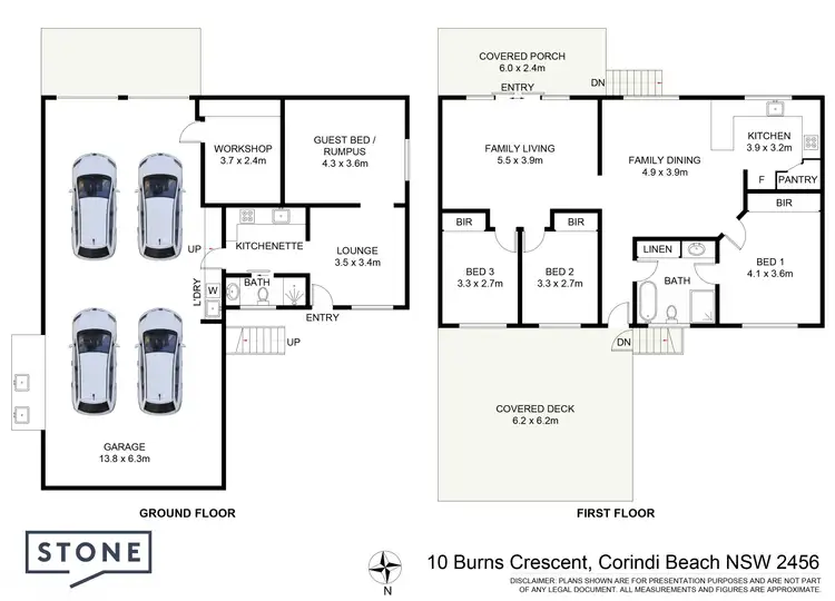Floorplan of Homely house listing, 10 Burns Crescent, Corindi Beach NSW 2456