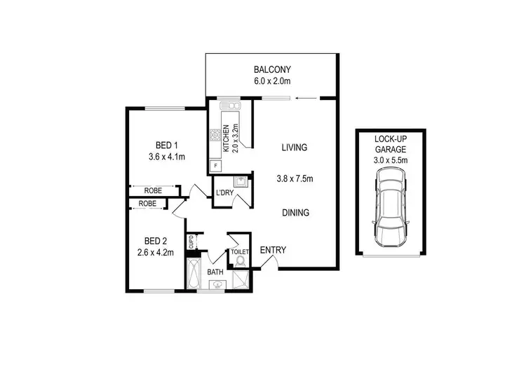 Floorplan of Homely unit listing, 34/1C Kooringa Road, Chatswood NSW 2067