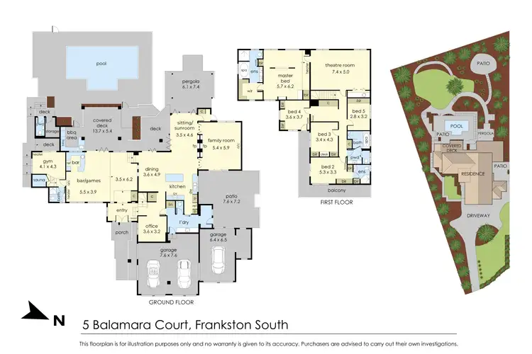 Floorplan of Homely house listing, 5 Balamara Court, Frankston South VIC 3199