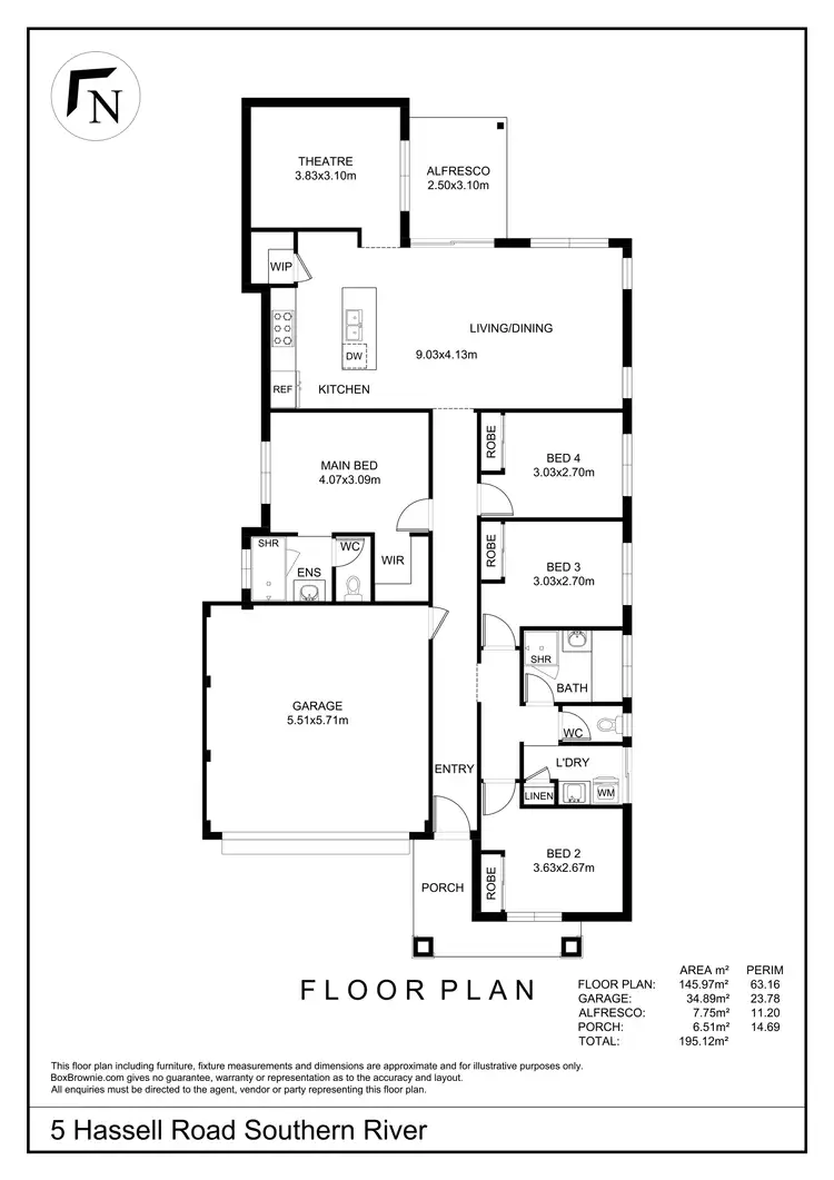 Floorplan of Homely house listing, 5 Hassell Road, Southern River WA 6110