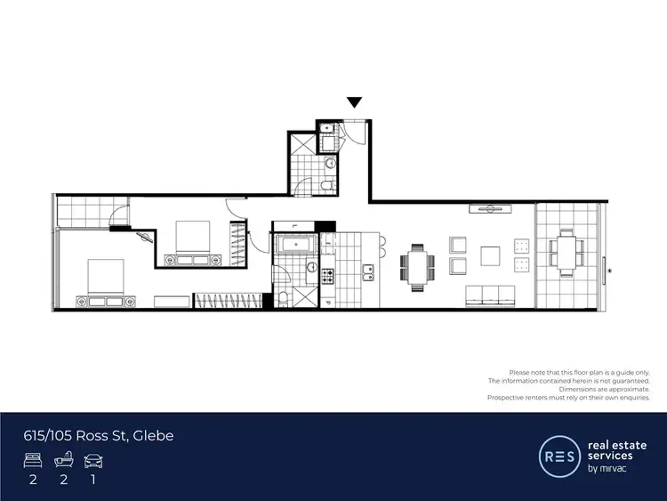 Floorplan of Homely apartment listing, 615/105 Ross Street, Glebe NSW 2037