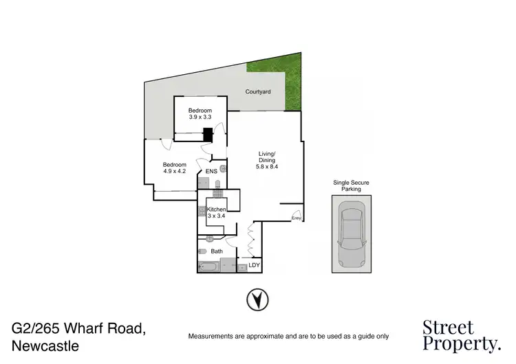 Floorplan of Homely apartment listing, G02/265 Wharf Road, Newcastle NSW 2300