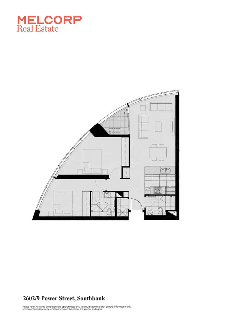 Floorplan of Homely apartment listing, 2602/9 Power Street, Southbank VIC 3006
