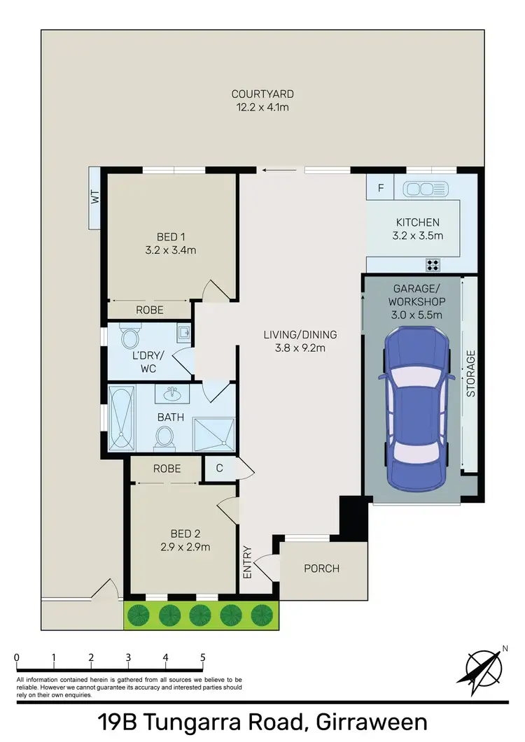 Floorplan of Homely semi-detached listing, 19B Tungarra Road, Girraween NSW 2145