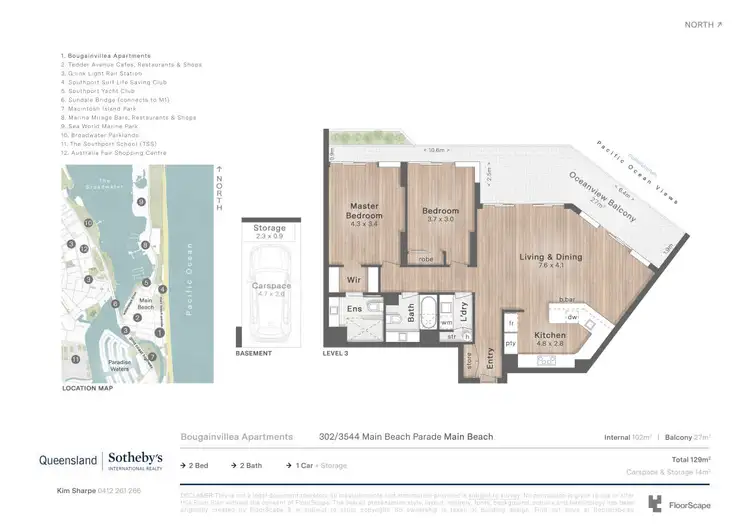 Floorplan of Homely apartment listing, 302/3544 Main Beach Parade, Main Beach QLD 4217