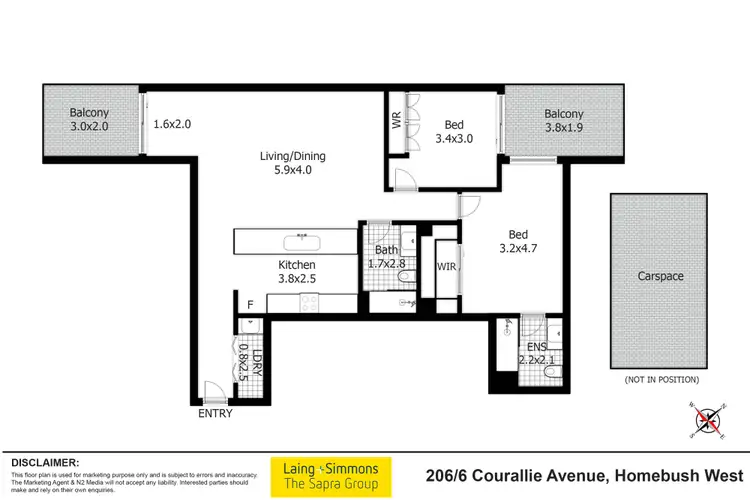 Floorplan of Homely unit listing, 206/6-12 Courallie Avenue, Homebush West NSW 2140