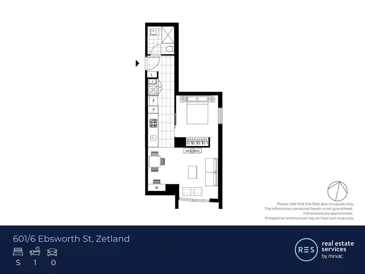 Floorplan of Homely apartment listing, 601/6 Ebsworth Street, Zetland NSW 2017
