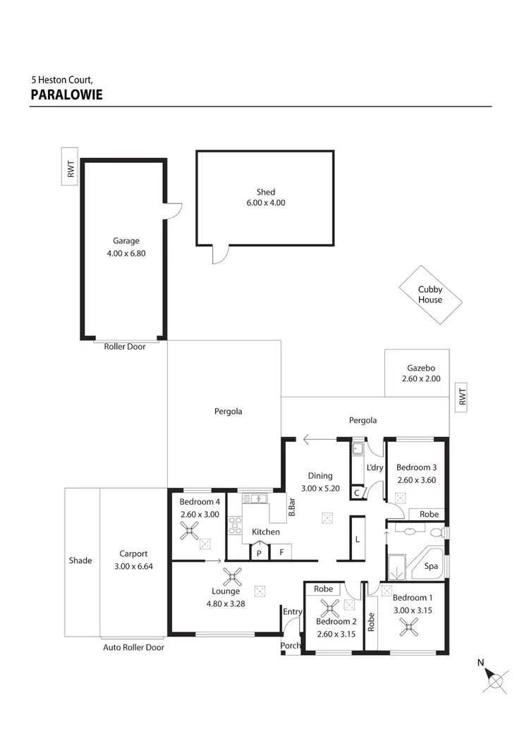 Floorplan of Homely house listing, 5 Heston Court, Paralowie SA 5108