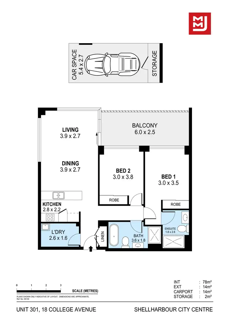Floorplan of Homely apartment listing, 3-01/16-24 College Avenue, Shellharbour City Centre NSW 2529