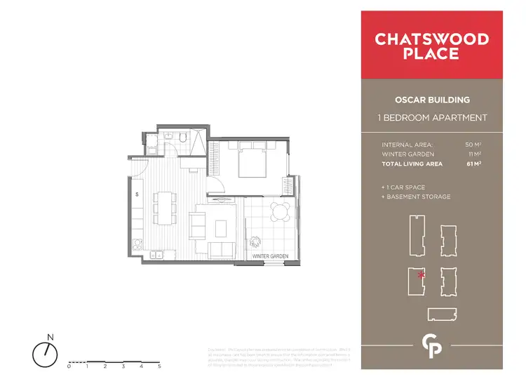 Floorplan of Homely apartment listing, G504/13 Oscar Street, Chatswood NSW 2067
