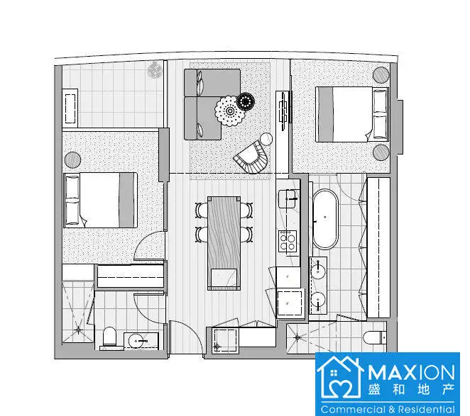 Floorplan of Homely apartment listing, 1408/23 MacKenzie Street, Melbourne VIC 3000