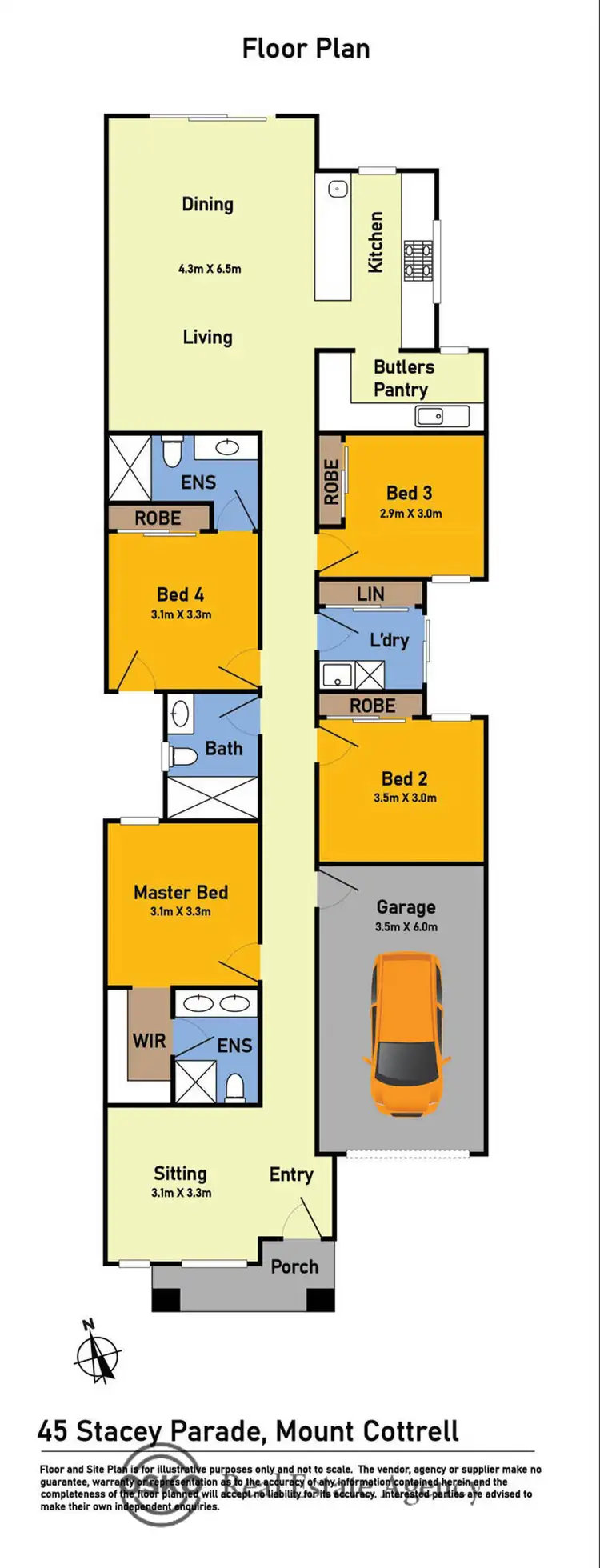 Floorplan of Homely house listing, 45 Stacey Parade, Mount Cottrell VIC 3024