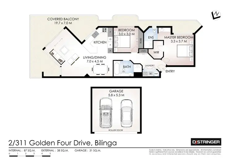 Floorplan of Homely unit listing, 2/311 Golden Four Drive, Bilinga QLD 4225