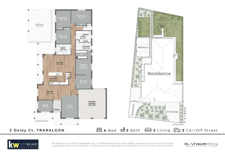 Floorplan of Homely house listing, 2 Oxley Court, Traralgon VIC 3844