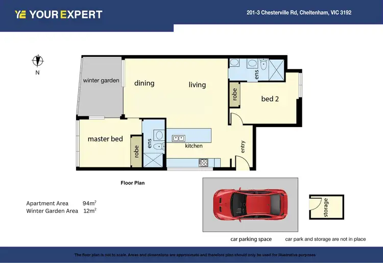 Floorplan of Homely apartment listing, 201/3 Chesterville Road, Cheltenham VIC 3192